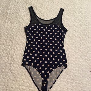 Forever 21 Polkadot Bodysuit Sweetheart Top